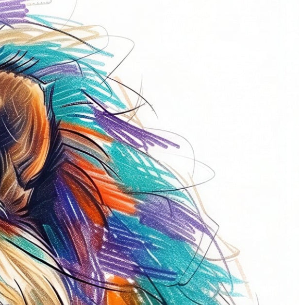 Colorful Lion – Modern Wildlife Wall Art 24inx24in